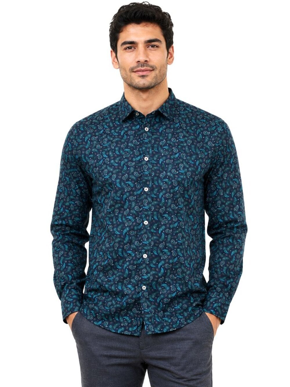 Ted Baker Thepais Paisley Print Men's Dress Shirt